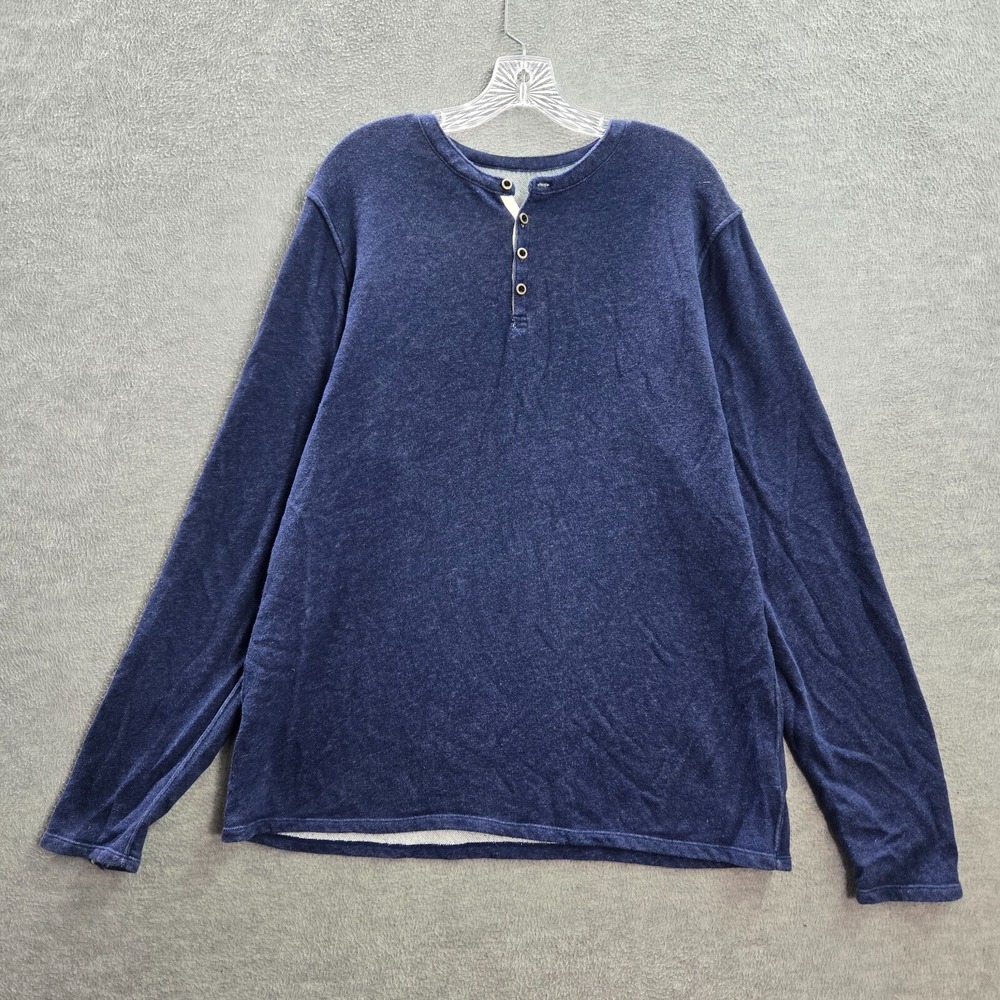 Marmot Men Shirt XL‎ Blue Henley Cotton Polyester Long Sleeve Pullover